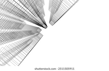Ilustración vectorial de dibujo arquitectónico Abstractas