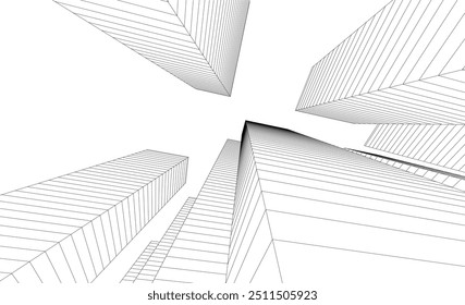 Abstract architectural drawing vector illustration