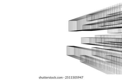 Abstract architectural drawing vector illustration