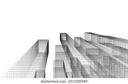 Abstract architectural drawing vector illustration