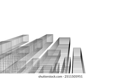 Abstract architectural drawing vector illustration