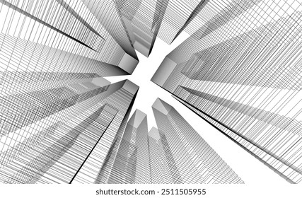 Ilustração abstrata do vetor do desenho arquitetônico