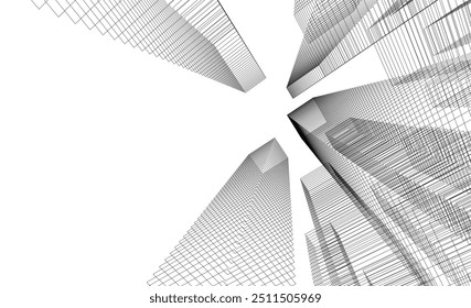 Ilustración vectorial de dibujo arquitectónico Abstractas