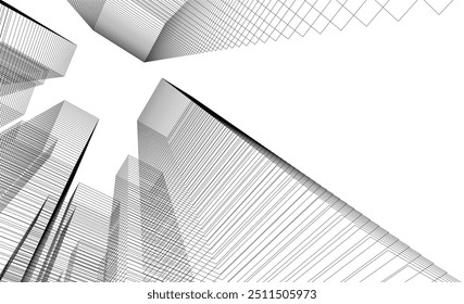 Abstract architectural drawing vector illustration