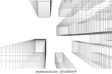 Ilustración vectorial de dibujo arquitectónico Abstractas