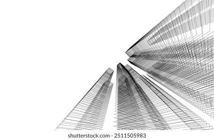 Abstract architectural drawing vector illustration