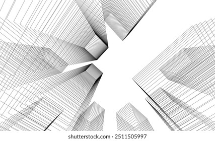 Abstract architectural drawing vector illustration