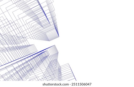 Abstract architectural drawing vector illustration