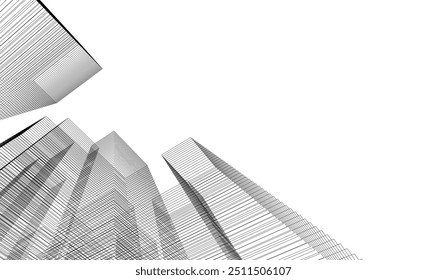 Abstrakte architektonische Zeichnung, Vektorgrafik