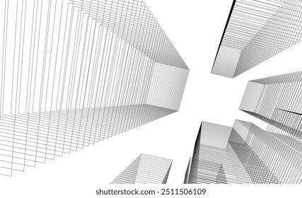 Abstract architectural drawing vector illustration