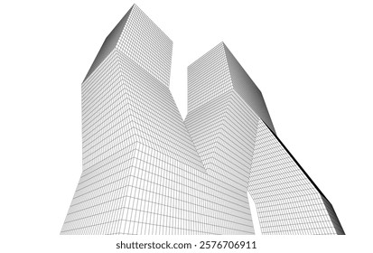 Abstract architectural drawing vector illustration