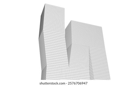 Abstract architectural drawing vector illustration