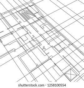 Abstract architectural drawings