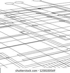 Abstract architectural drawings