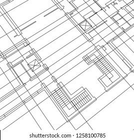 Abstract architectural drawings
