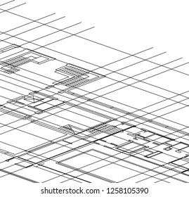 Abstract architectural drawings