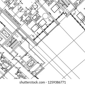 Abstract architectural drawings
