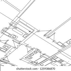 Abstract architectural drawings