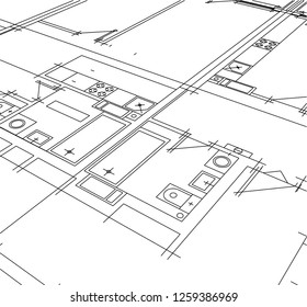 Abstract architectural drawings