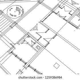 Abstract architectural drawings
