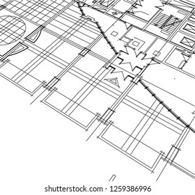 Abstract architectural drawings