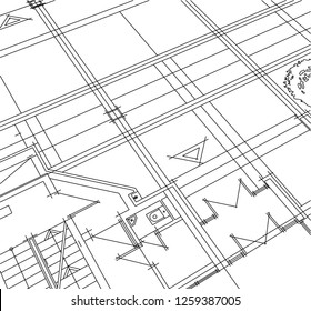 Abstract architectural drawings