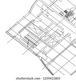 Abstract architectural drawings