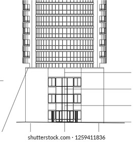 Abstract architectural drawings