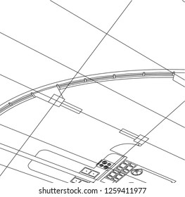 Abstract architectural drawings