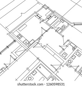 Abstract architectural drawings