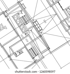 Abstract architectural drawings
