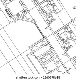 Abstract architectural drawings