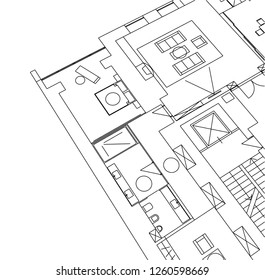 Abstract architectural drawings