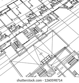 Abstract architectural drawings