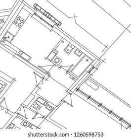 Abstract architectural drawings
