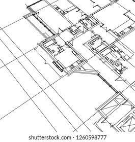 Abstract architectural drawings