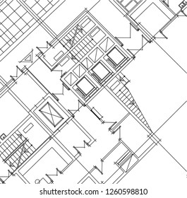 Abstract architectural drawings