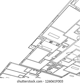 Abstract architectural drawings
