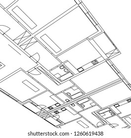 Abstract architectural drawings