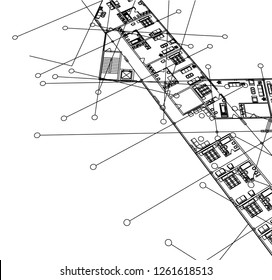 Abstract architectural drawings