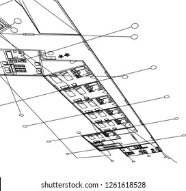 Abstract architectural drawings