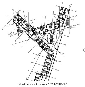 Abstract architectural drawings