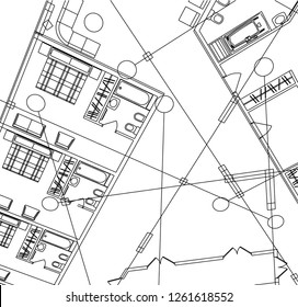 Abstract architectural drawings