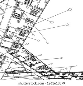 Abstract architectural drawings