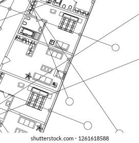 Abstract architectural drawings