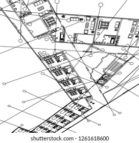 Abstract architectural drawings