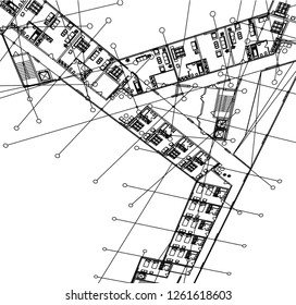 Abstract architectural drawings