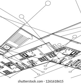 Abstract architectural drawings