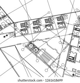 Abstract architectural drawings