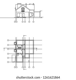 Abstract architectural drawings